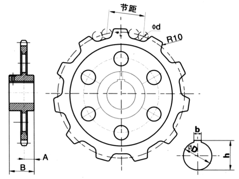 NE提升機鏈輪圖紙